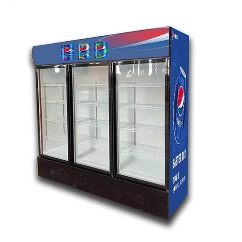 1100L Air Or Directer Cooling System Upright Display Freezer Beverage Showcase Fridge with Triple Glass Door for Commercial Use