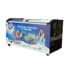 353L SD353 Commercial Double Door Curved Glass Sliding Door Chest Deep Display Showcase Fridge Freezer