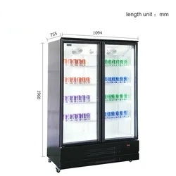 BETFIS Factory 623L Two Glass Door Display Refrigerator Perfect for Commercial Use in Supermarkets