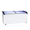 Factory Premium Curved Top Glass Commercial Sliding Door Display Chest Freezer