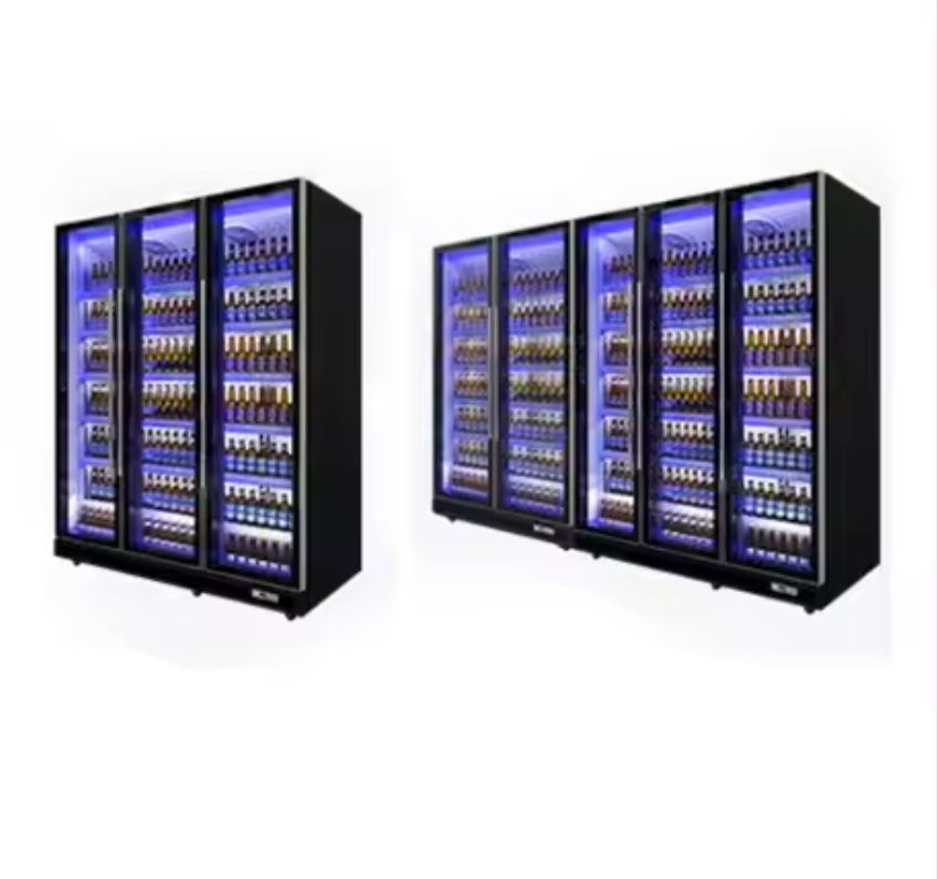 BETFIS Factory Manufacturer OEM ODM Supermarket Upright 3 Glass Doors Big Capacity Upright Display Cold Drink Refrigerator Fridge