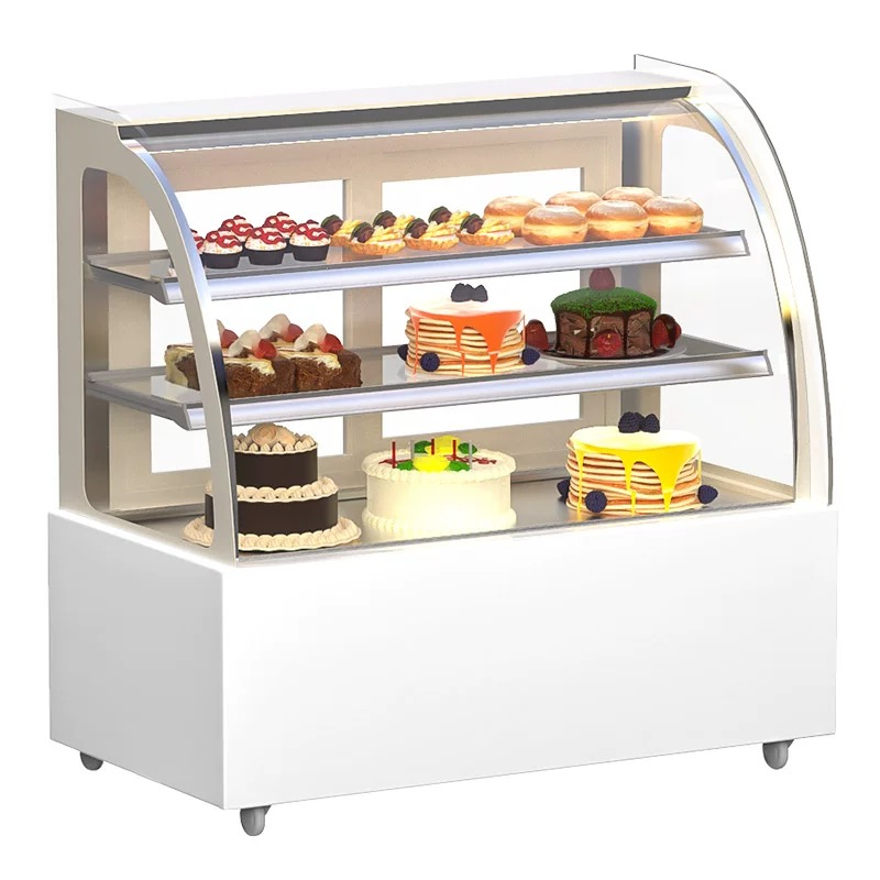 Upright Bakery Display Cabinet Commercial Pastry Cake Showcase Chiller Refrigerator Display with Good Quality Air Cooling System Copper Tube
