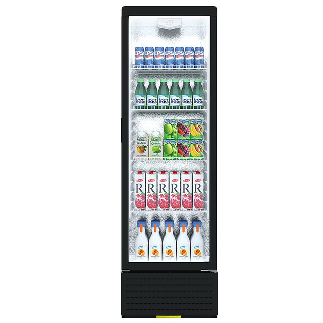 Hot Selling Transparent Glass Beer Refrigerator Chiller Single-Temperature Fridge for Supermarket Commercial Display