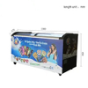 Commercial Ice Cream Chest Deep Freezer Display with 2 Curved Glass Sliding Doors White Precoated Galvanized Steel