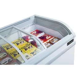 White Precoated Aluminum Hot Sale OEM ODM Commercial Double Sliding Glass Door Ice Cream Display Chest Deep Fridge Freezer with CE CB ETL RoHS Certification