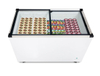 Hot Best Quality 410L Commercial Double Door Horizontal Glass Chest Freezer with High Cop Compressor & Non-CFC Refrigerant