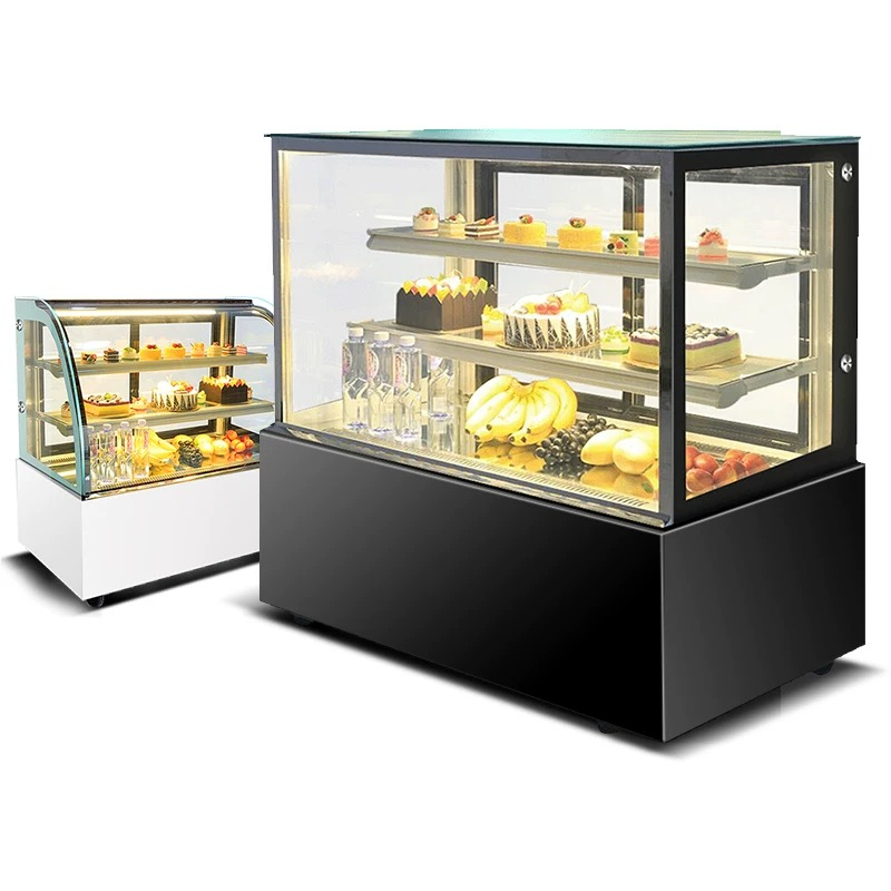 Artificial Decoration Countertop Display Cake Showcase Chiller with Sliding Glass Tempered Door
