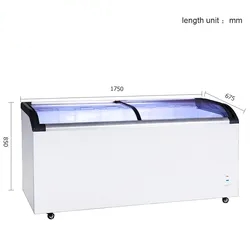 CE CB ETL Certification 220L Green&Health Curved Glass Door Deep Chest Freezer for Storage Ice Cream Used Single Temperature Style Freezers for Retail Store