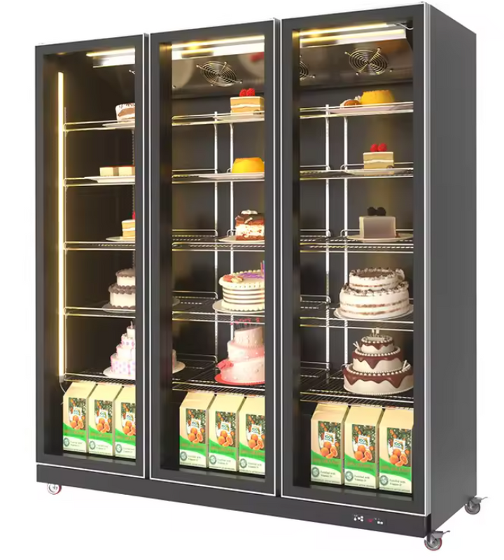 BETFIS Factory Manufacturer OEM ODM Supermarket Upright 3 Glass Doors Big Capacity Upright Display Cold Drink Refrigerator Fridge
