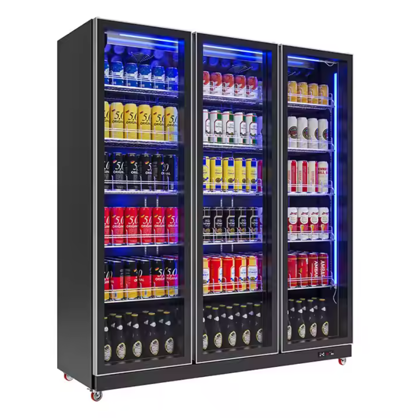 SC1353 Vertical Upright Drink Glass Door Freezer Display Beverage Cola Cooler Refrigerator Fridge for Supermarket with CE CB RoHS ETL Certificate