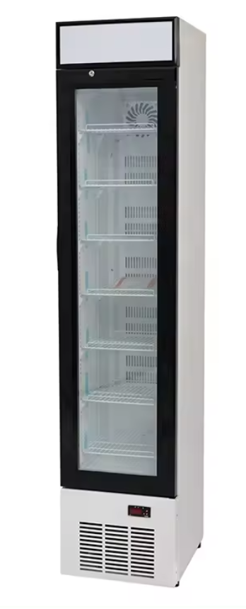 160L Double or Triple Pane Safety Glass Vertical LED Light Showcase Display Fridge