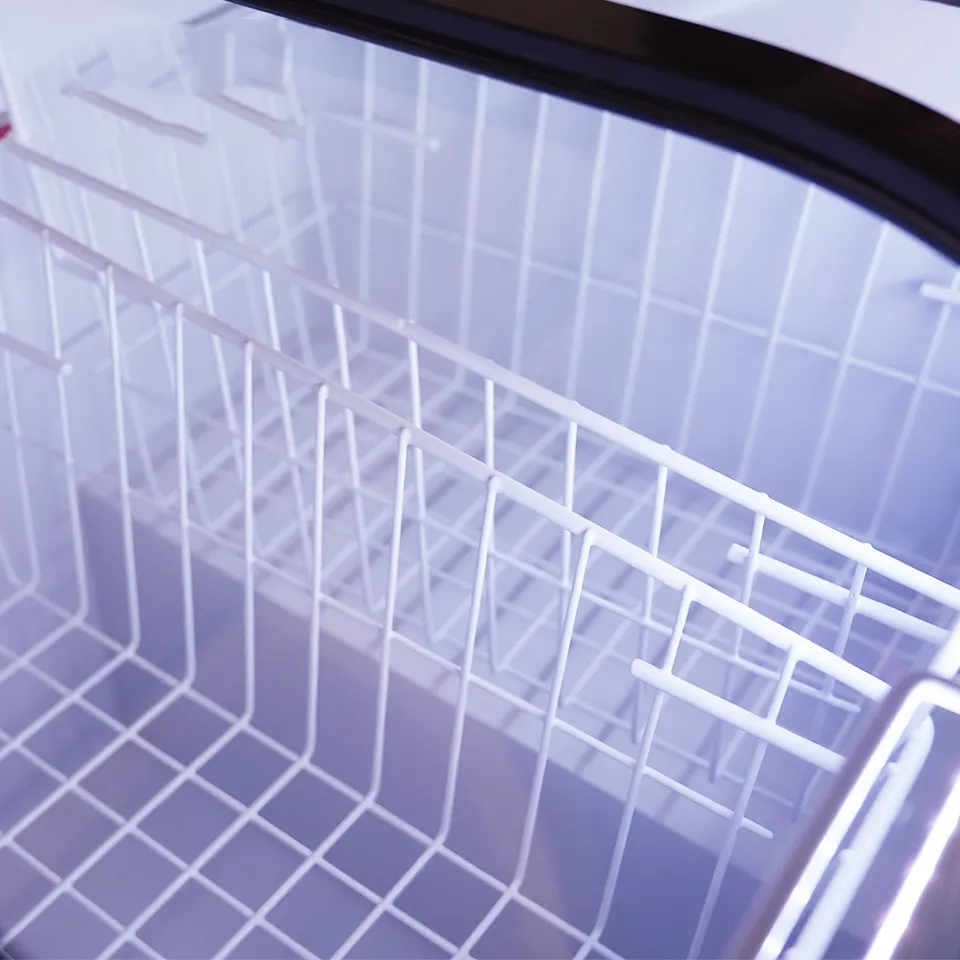 Commercial Curved Glass Door Ice Cream Chest Freezer Showcase with Single Temperature CE CB RoHS ETL Certificate 110V 220V