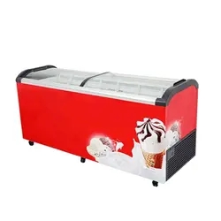 CE CB ETL Certification 220L Green&Health Curved Glass Door Deep Chest Freezer for Storage Ice Cream Used Single Temperature Style Freezers for Retail Store