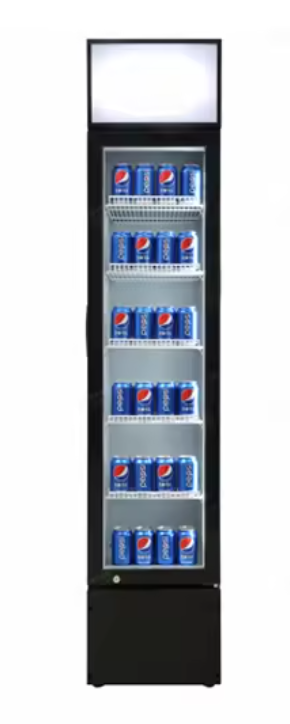 Factory Hot Sale Supply 160L Slim Low Noise Temperature Refrigerator Commercial Glass Door Vertical Display Fridge