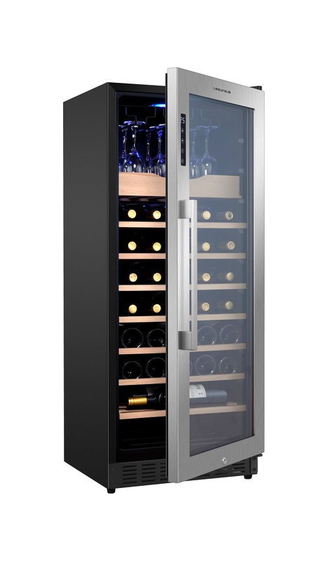 Freestanding Wine Fridge with 160 Capacity Bottles Intelligent Temperature Memory for Optimal Wine Storage