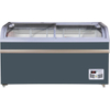 Commercial Supermarket Glass Curved Flat Doors Showcase Island Freezer for Convenience Store Fast Food