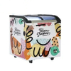 Commercial Ice Cream Chest Deep Freezer Display with 2 Curved Glass Sliding Doors White Precoated Galvanized Steel