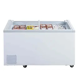 Manufacturer Factory OEM ODM Wholesale Top Opening Commercial Glass Door Ice Cream Deep Freezer Chest Freezer for Supermarket Retail Store 220-720L